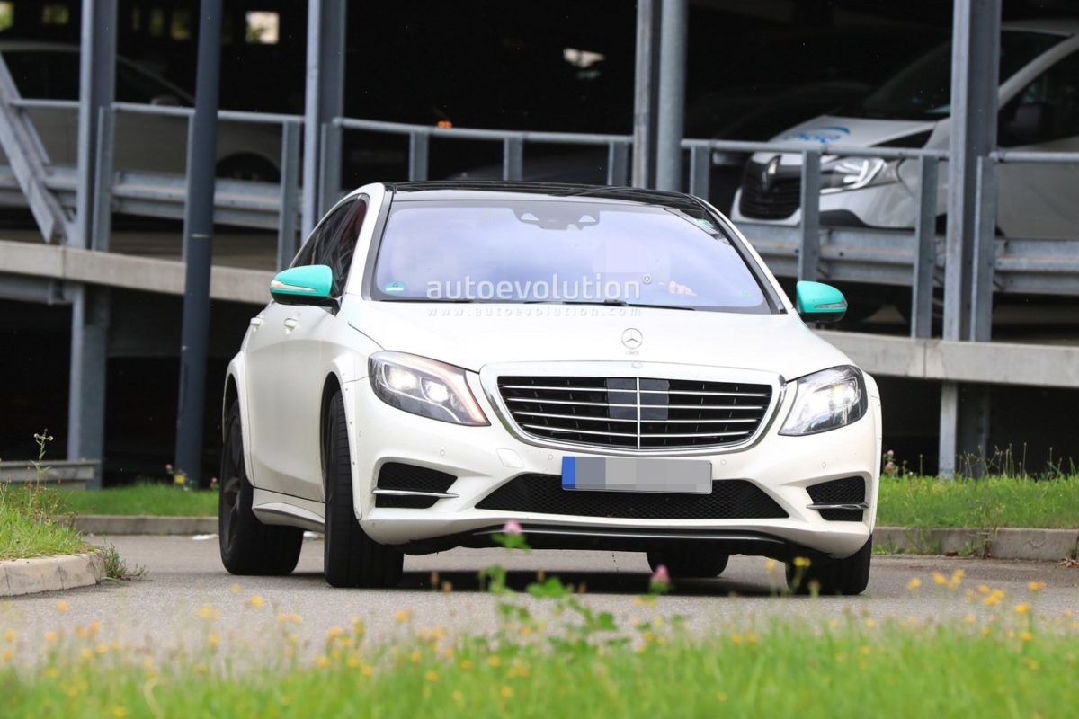 spyshots  mercedes s class spied for the first time looks wider