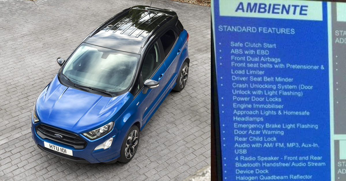 Ford EcoSport Facelift Variants Feature Image