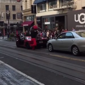 Guy Jumps On Lamborghini Aventador SV