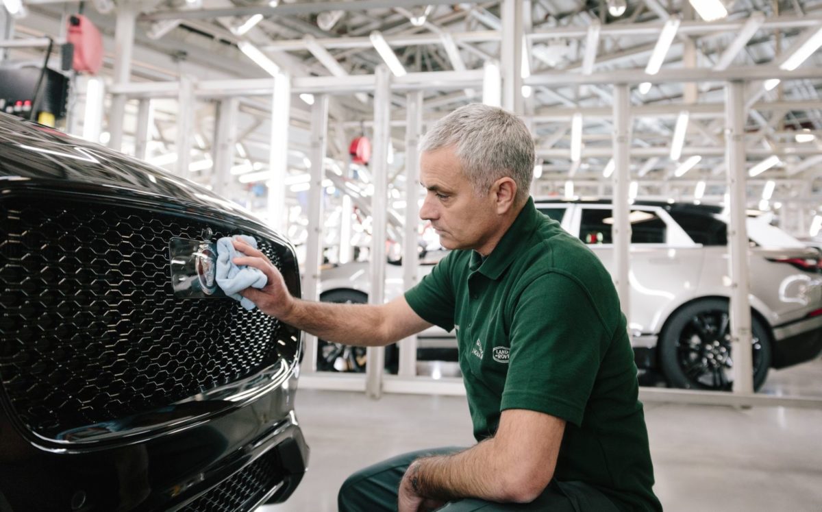 José Mourinho Makes Surprise Visit To Jaguar Production Line
