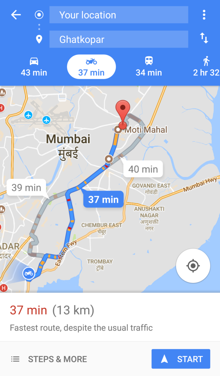 Google Maps Now Feature A Two Wheeler Mode