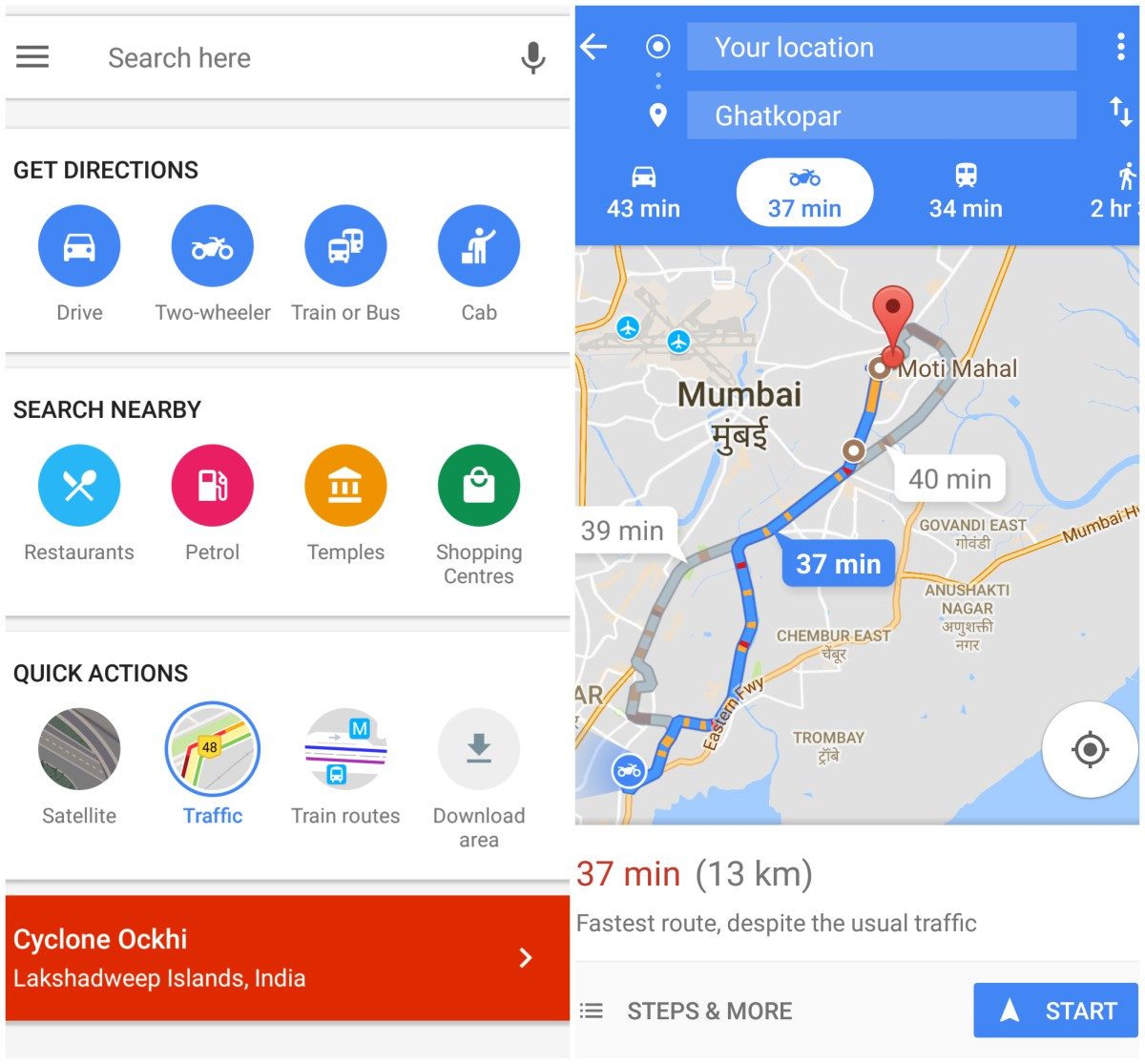 Google Maps Now Feature A Two Wheeler Mode  Feature Image