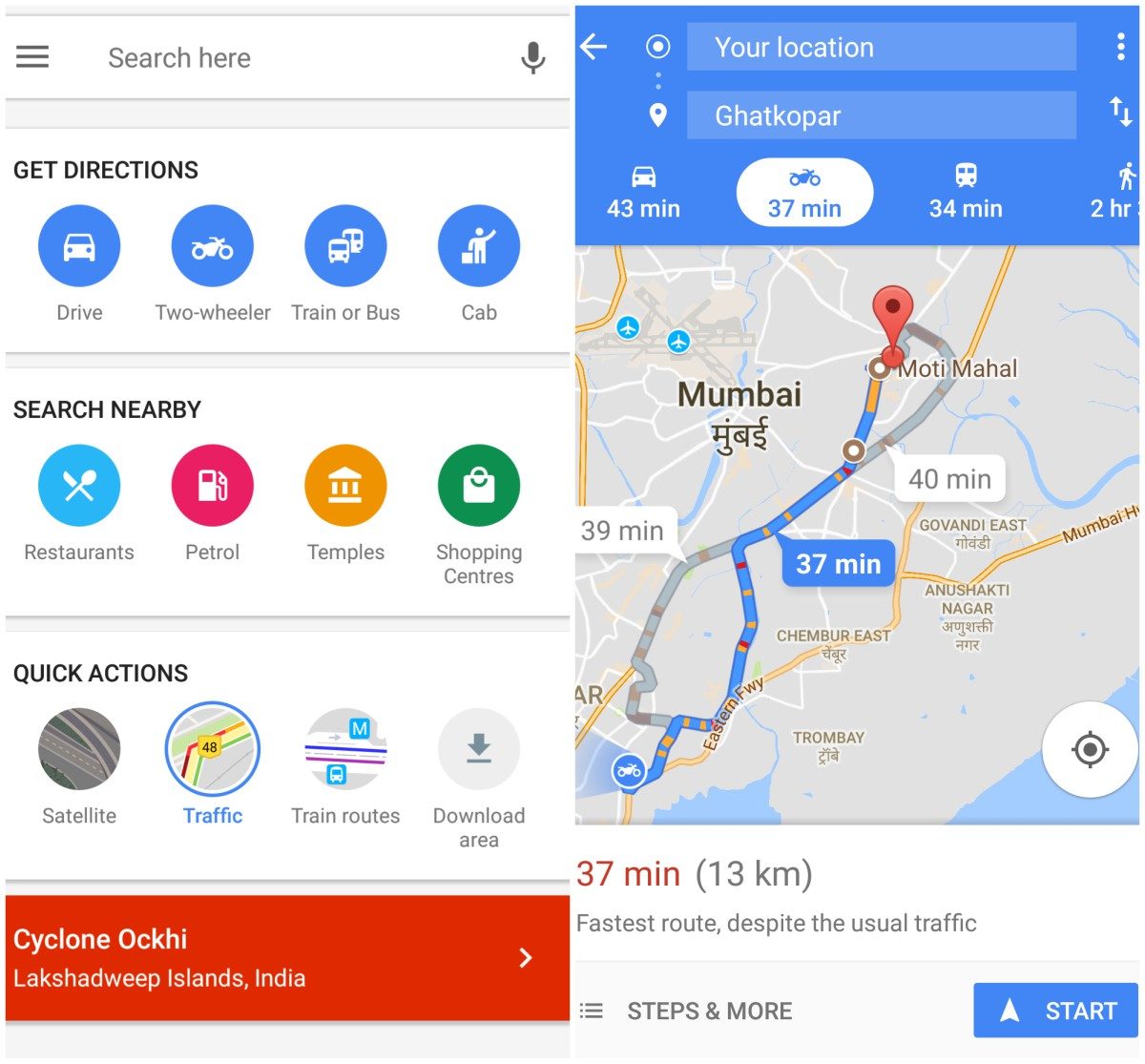 Google Maps Now Feature A Two Wheeler Mode  Feature Image