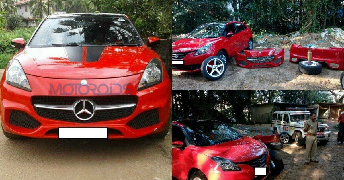Maruti Baleno Which Dressed As A Mercedes A Class Ends Up In Police Impound New Feature Image