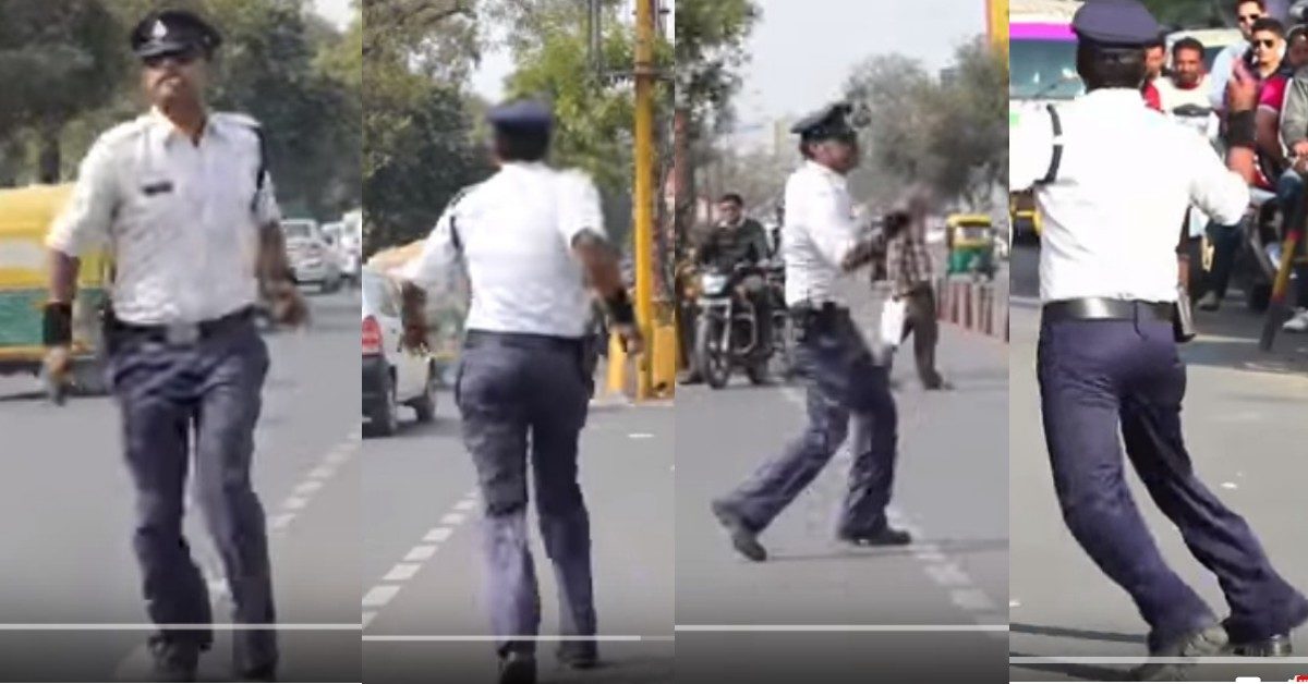 Moonwalking traffic cop indore