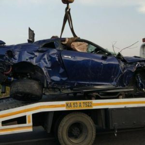 Nissan GT R Totalled Bangalore Hyderabad Highway Crash