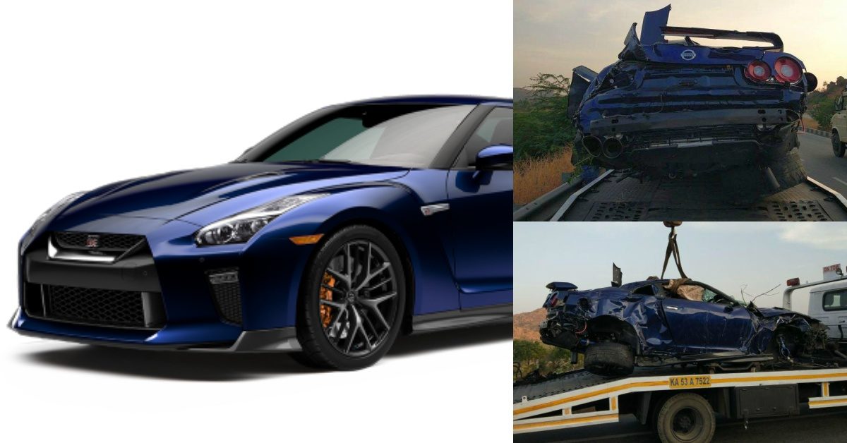 Nissan GT R Totalled Bangalore Hyderabad Highway Crash Feature Image