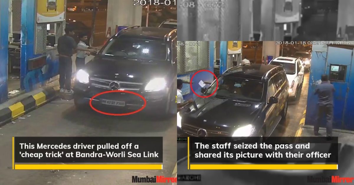 Mercedes SUV Bandra Worli Sealink Fake Pass Facebook