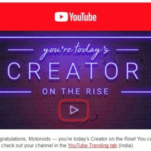 Motoroids youtube Creator on the Rise