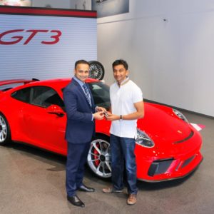 Narain Karthikeyan takes delivery of his Porsche  GT