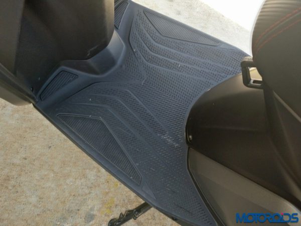 TVS NTORQ 125: Rubberized footboard mat. Wow! TVS NTORQ 125: Rubberized footboard mat. Wow!