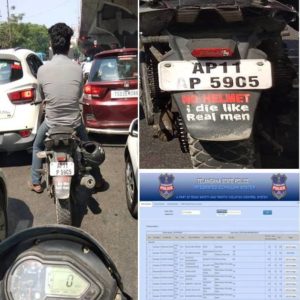 Hyderabad Traffic Police Troll Man Without Helmet
