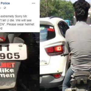 Hyderabad Traffic Police Troll Man Without Helmet Feature Image
