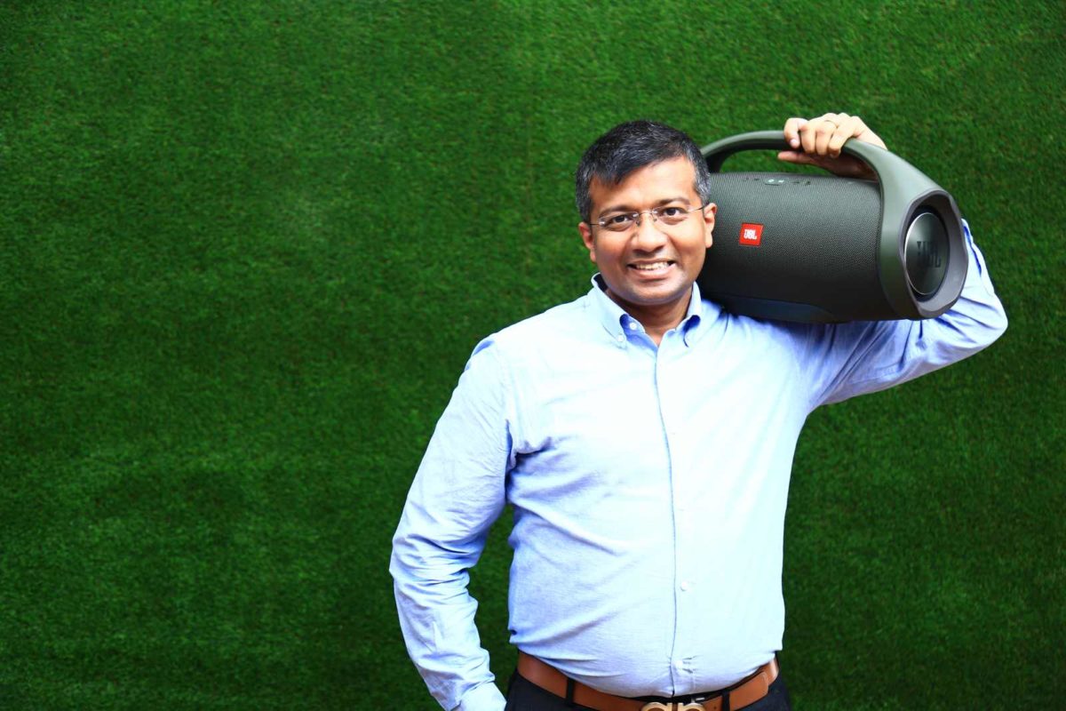 Sumit Chauhan with JBL Boombox