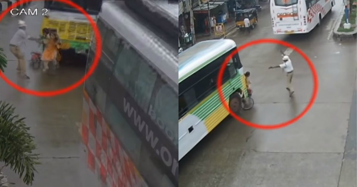 Alert Traffic Cop Saves A Girl From Fatal Accident Feature Image