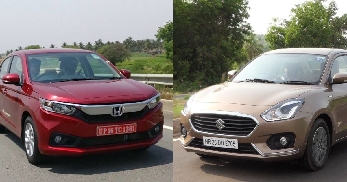 Honda Amaze Vs Maruti Suzuki Dzire Tech Spec And Features And Price Comparison