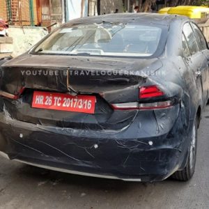 Maruti Ciaz facelift rear spy shot