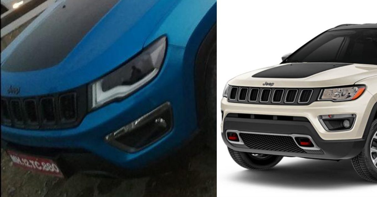 Hydro Blue Jeep Compass Trailhawk Spotted In India