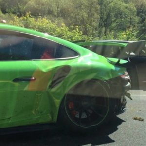 Brand New Porsche  GT RS Suffers Massive Damages In Nurburgring Crash