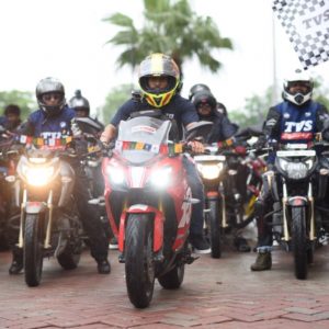 TVS Apache Owners Groups Ride To ‘Race to the Clouds’ Flagged Off From New Delhi