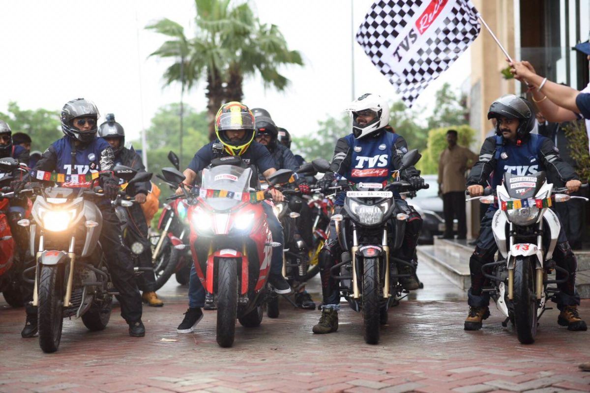 TVS Apache Owners Groups Ride To ‘Race to the Clouds’ Flagged Off From New Delhi