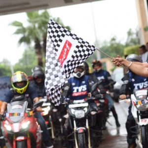 TVS Apache Owners Groups Ride To ‘Race to the Clouds’ Flagged Off From New Delhi