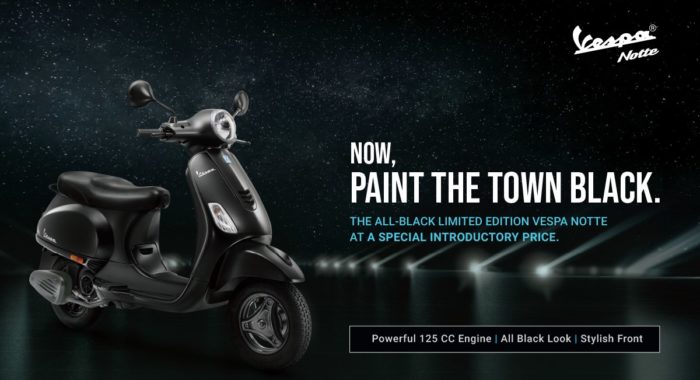 Limited Edition Vespa Notte Launched In India For INR 68,845 | Motoroids