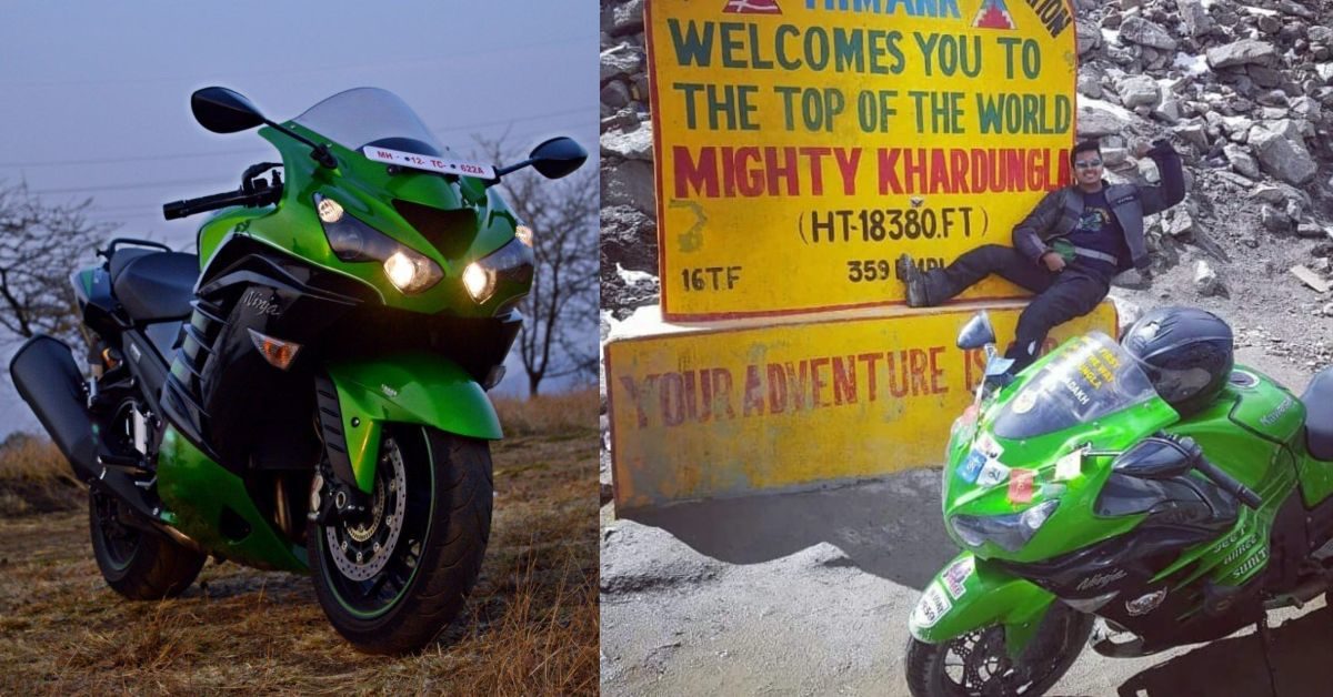 Worlds First Kawasaki Ninja ZX R To Reach Khardungla Pass