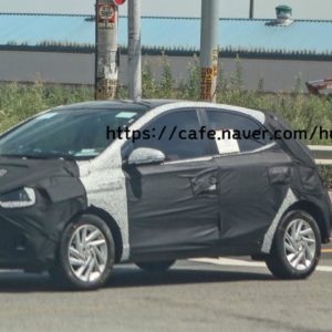 Hyundai GrandI replacement spy shot front  quarter