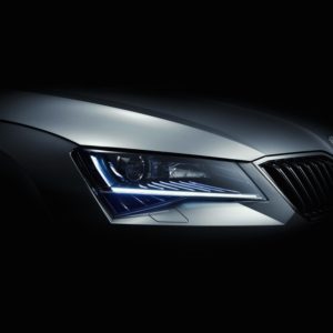 Skoda Superb front corner in dark