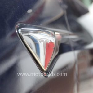 Tesla model X fender logo two