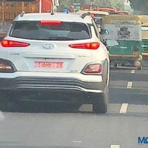 Hyundai Kona EV Spied Testing Rear View Shot