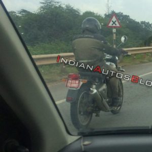 royal enfield classic  scrambler spied rear from car