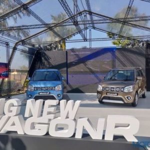 Accessories of new WagonR displayed cars front