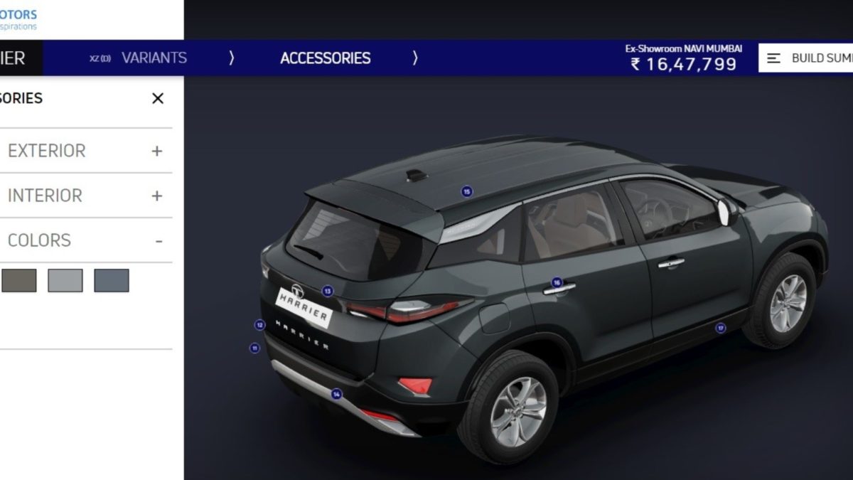 Tata Harrier configurator grey