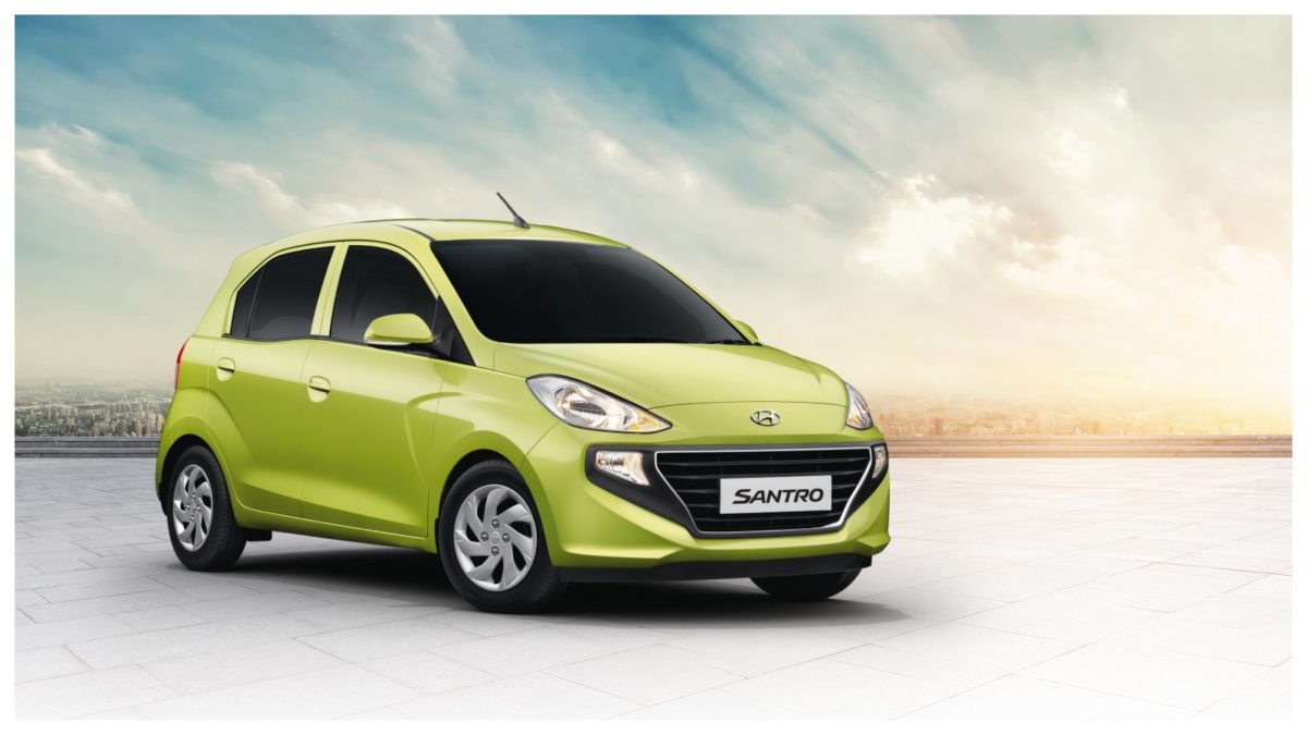 Hyundai All New Santro Diana Green quarter