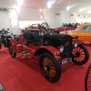 Parx car rally inside the tent Model T speedster