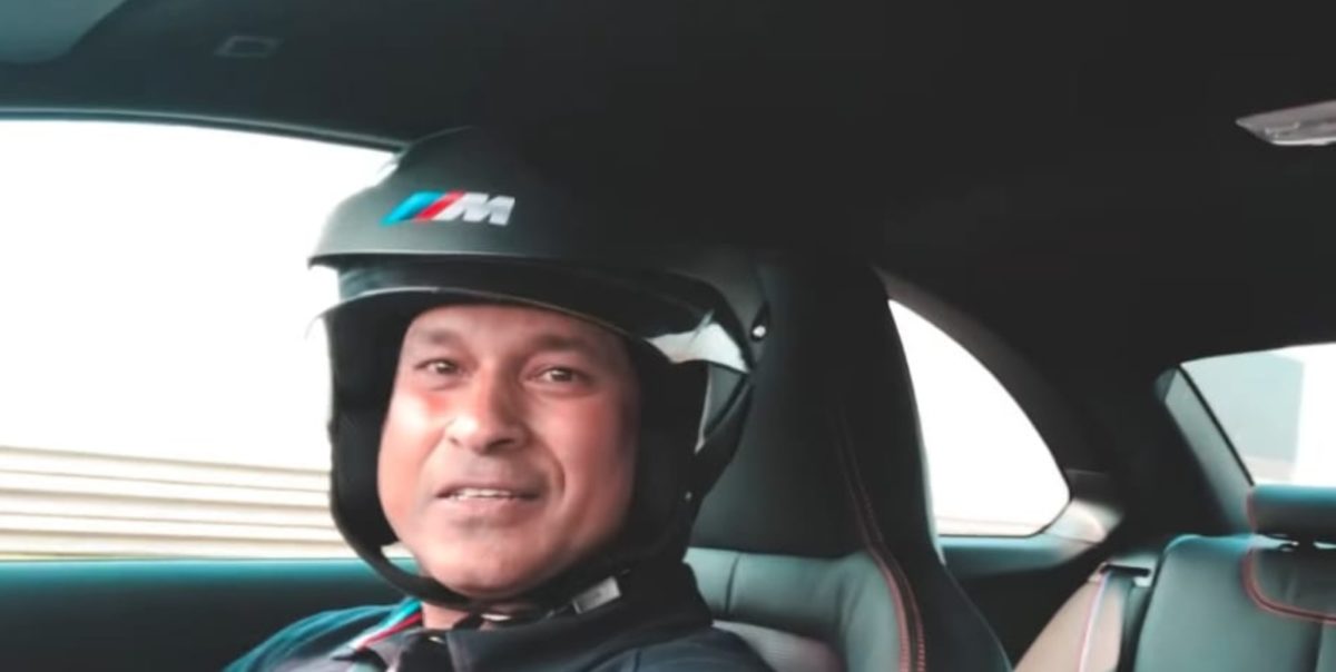 Sachin Tendulkar drives the BMW M on BIC