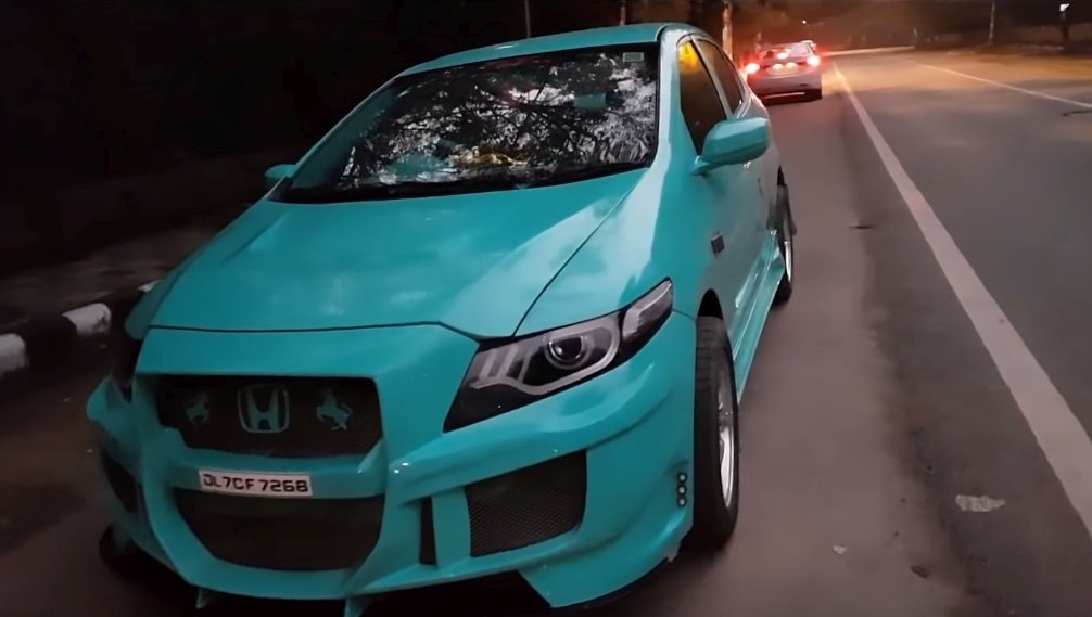 This Modified Honda City Is All About Its Teal And Its Cobra