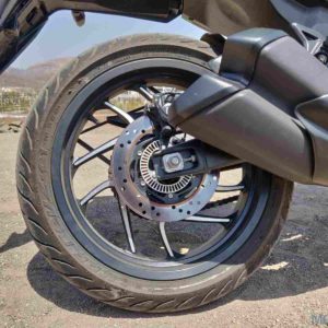 Bajaj Dominar rear wheel and swingarm