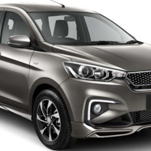 Ertiga Suzuki Sport gray front quarter