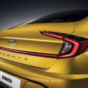 Hyundai Sonata rear yellow