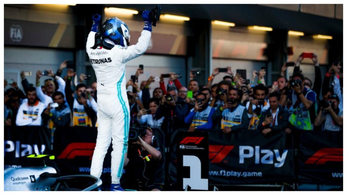 Bottas celebration in Azerbaijan