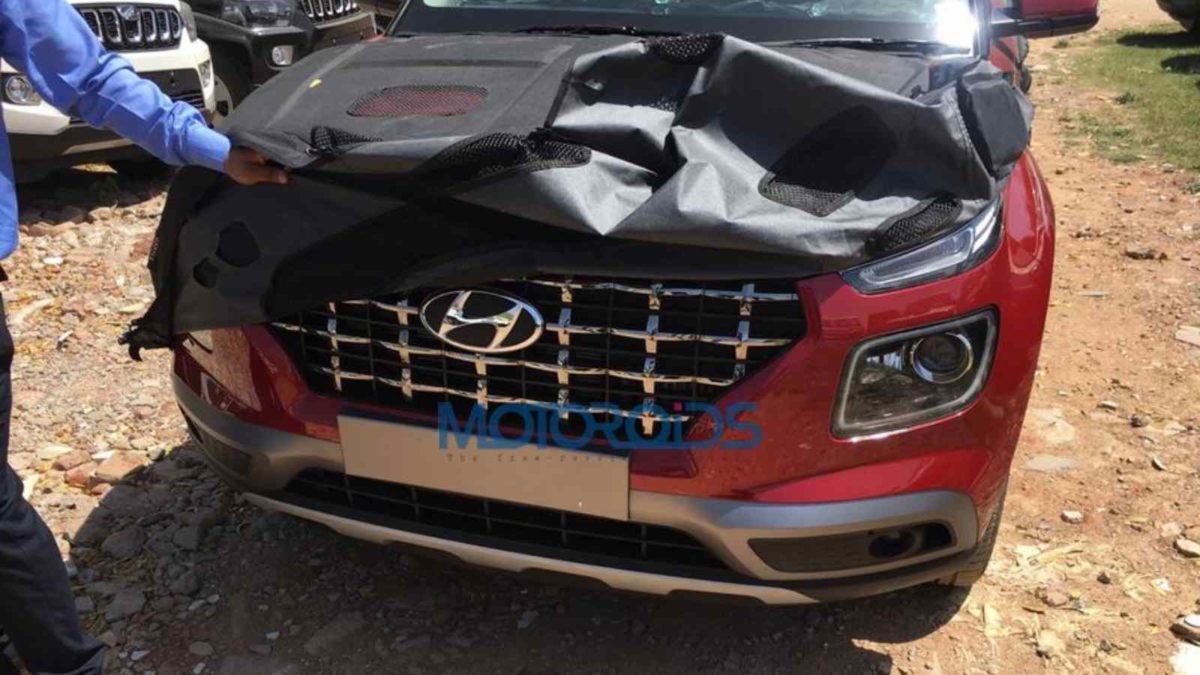 Hyundai Venue spied front bumper resized