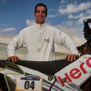 Joaquim Rodrigues posing with his bike