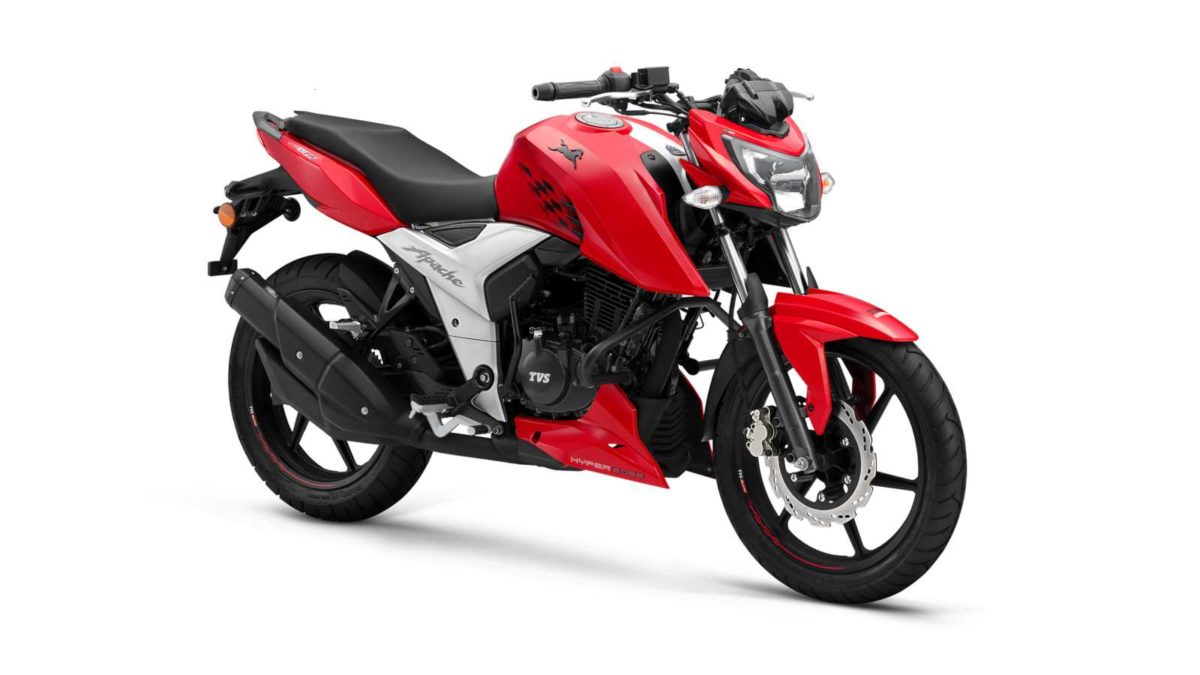 TVS Apache RTR V single disc side profile