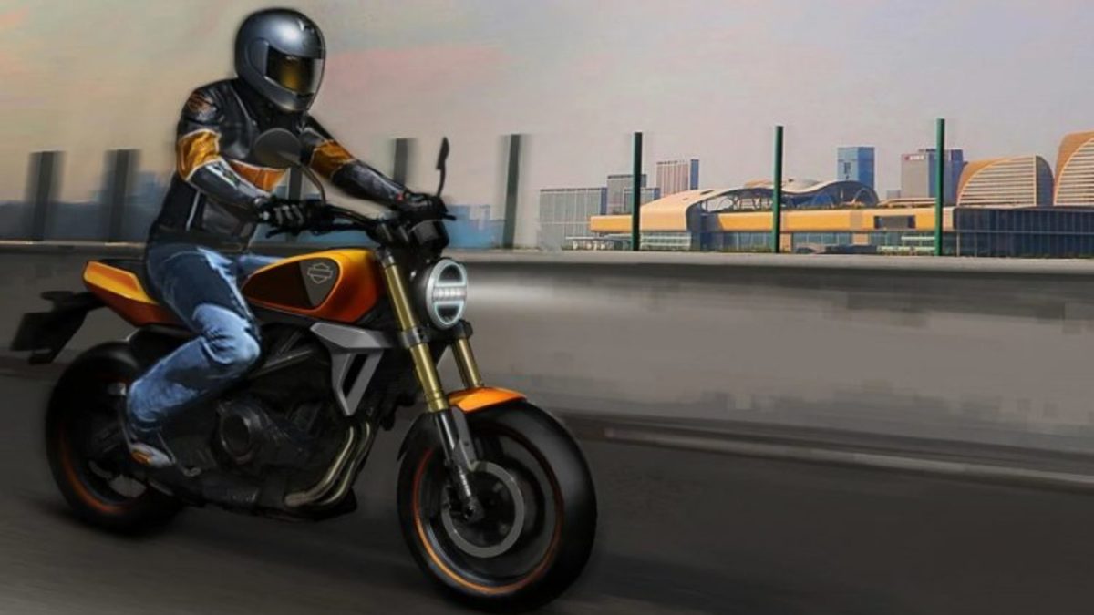 Harley Davidson  cc bike rolling side
