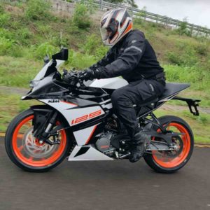 KTM RC  ABS Review in motion sideways