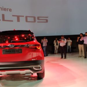 Kia Seltos Unveiled red rear