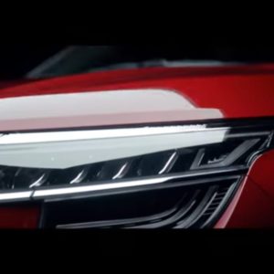 Kia Seltos teaser two front quarter headlight